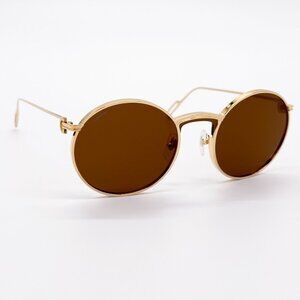 NEW CARTIER CT0274S 002 WOMEN GOLD ROUND SUNGLASSES
